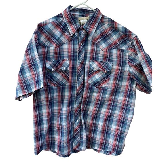 Wrangler VTG Rustler 2X Western short Sleeve Patriotic with silver accents - Picture 1 of 11